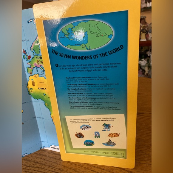 World Atlas Sticker Activity Book for Kids w Fold out Map Play Board. Preowned - Picture 8 of 10